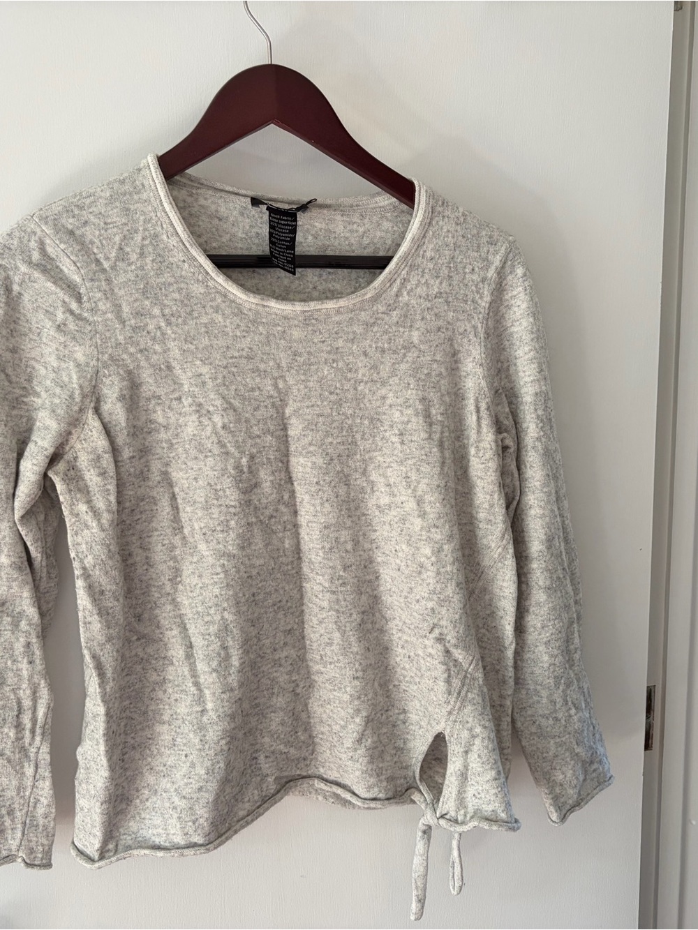 Light Gray Tie-Hem Women's Sweatshirt